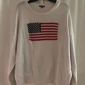 White Sweater with American Flag Design